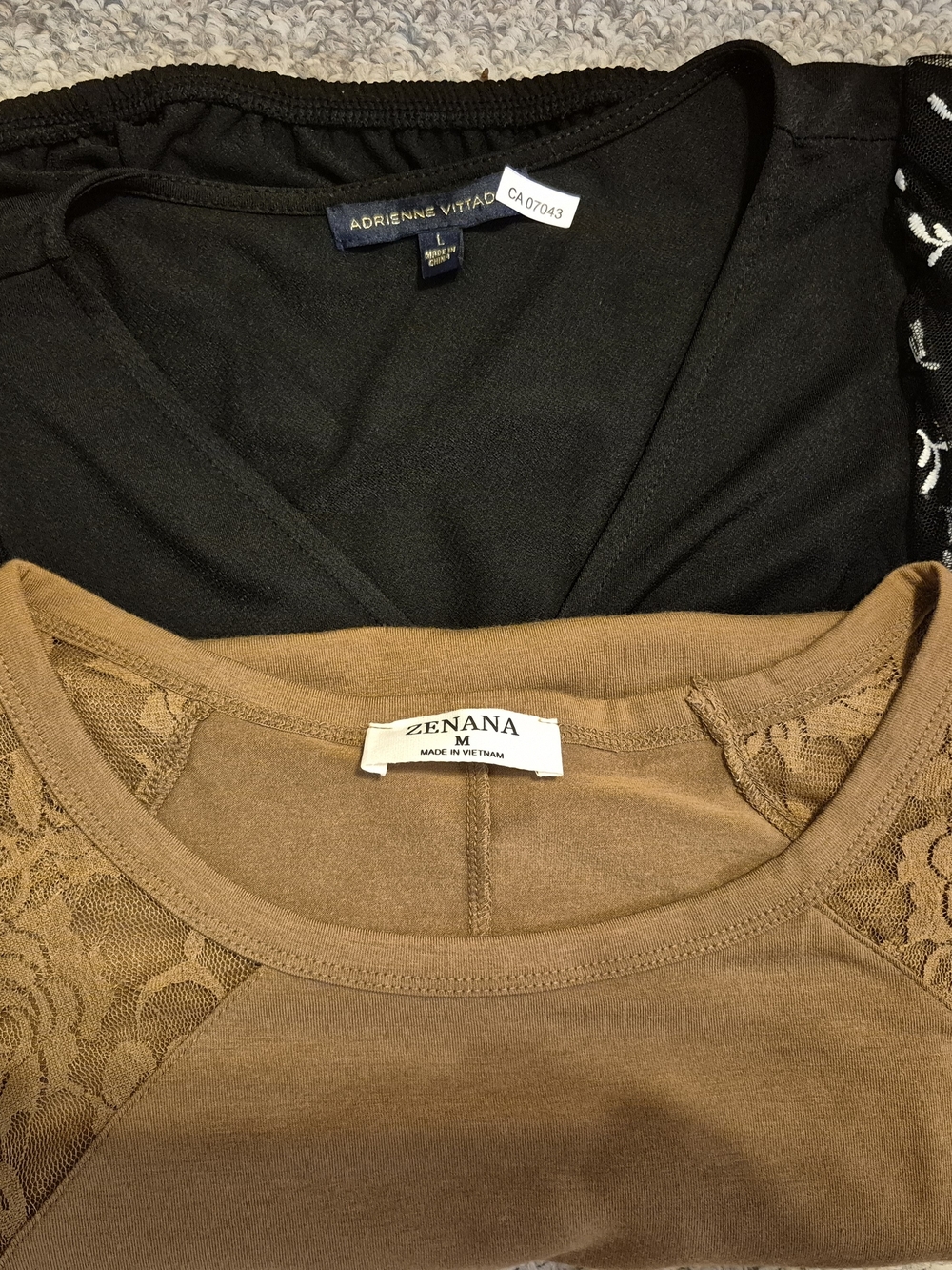 X2 Lace Short Sleeve Tee - Brown and Black